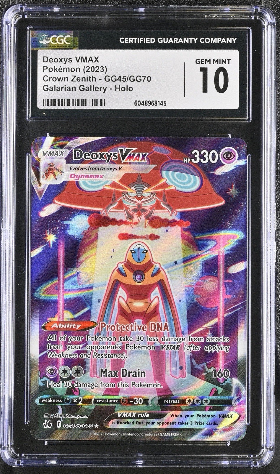 CGC 10 GEM MINT Deoxys VMAX GG45/GG70 GALARIAN GALLERY Pokemon Card 038