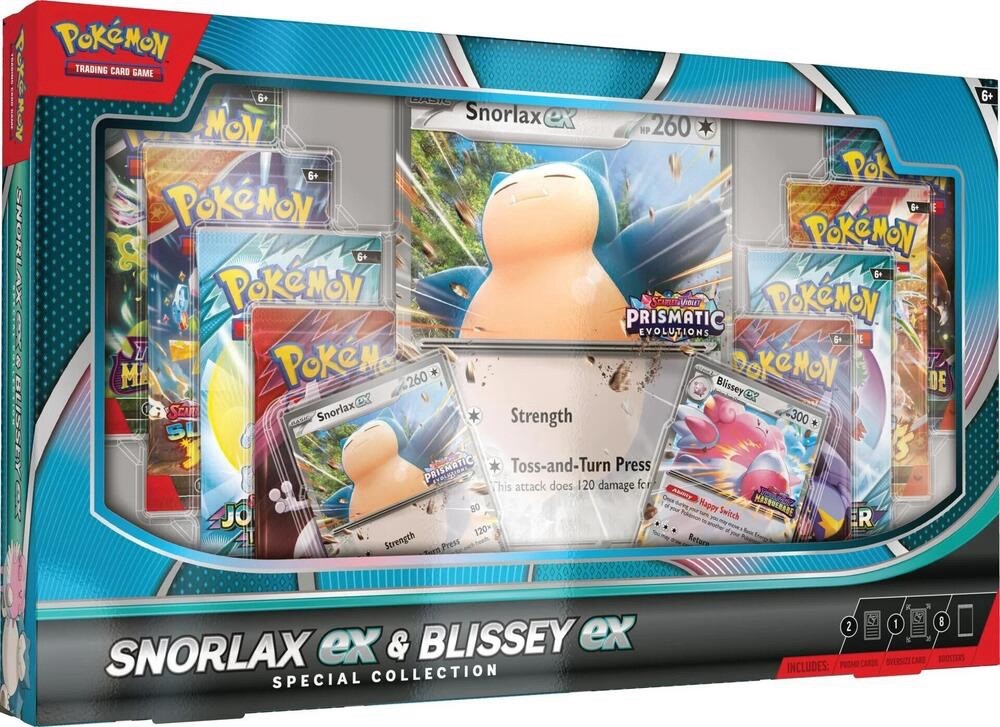 Pokémon Snorlax Ex & Blissey Ex Special Collection Box! 8 packs