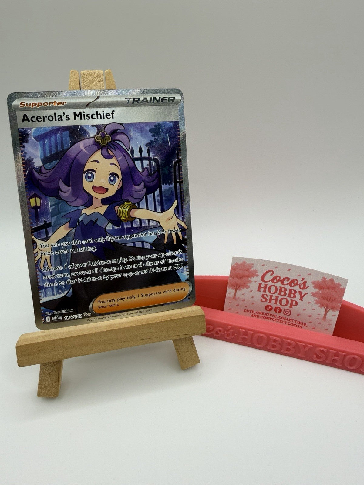 Pokemon TCG - Acerola's Mischief 165/132 Mega Evolution Pokemon Full Art Trainer
