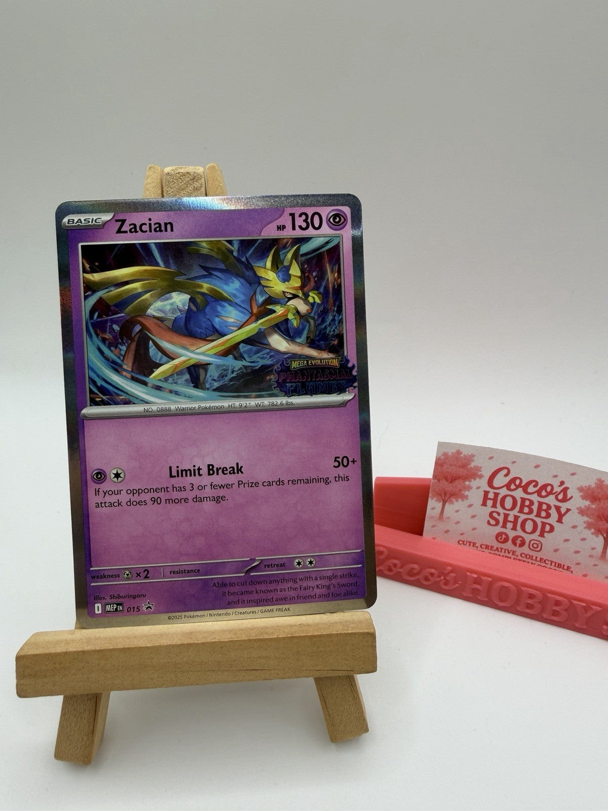 Zacian MEP 015 - Near Mint Phantasmal Flames Prerelease Promo Pokemon
